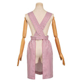 Stranger Things (2025) Nancy Wheeler Pink Striped Apron Outfits Cosplay Costume